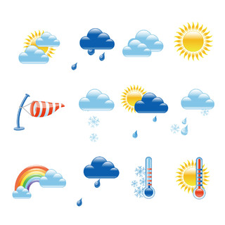 卡通天气预报下雨图标元素GIF动态图